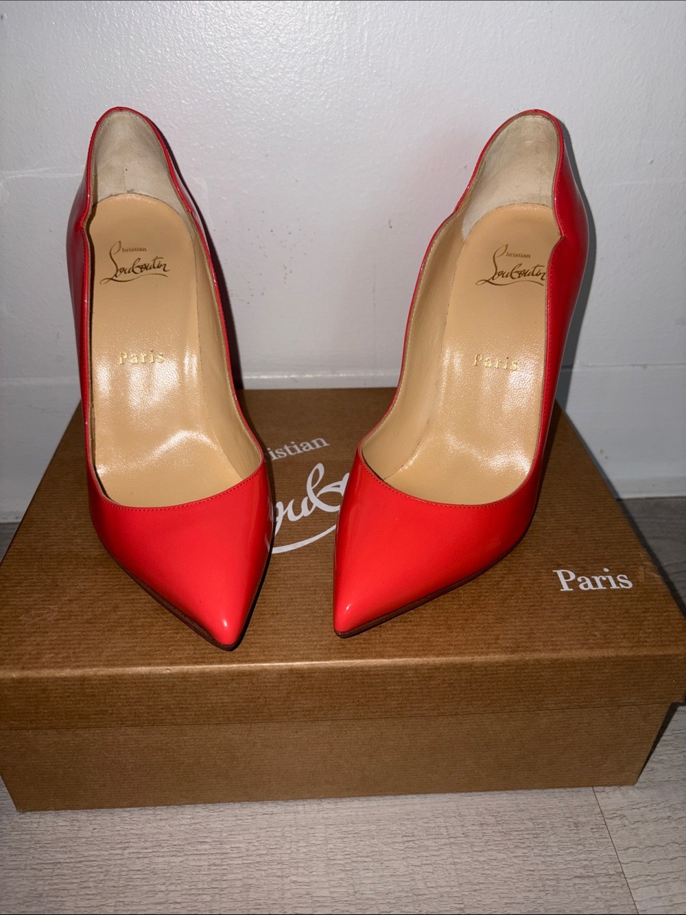 Christian Louboutin Red Patent Pointed Pumps